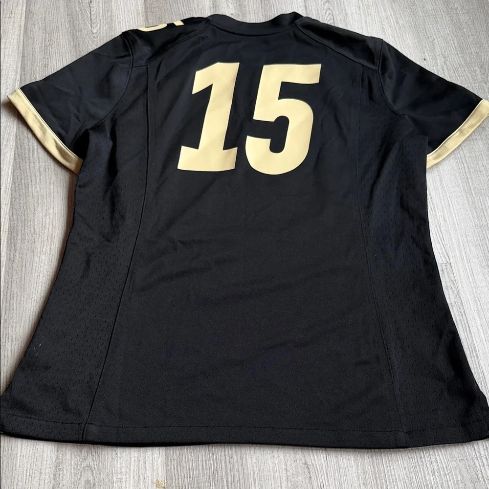 Nike Team Authentic Black Gold #15 Football Jersey Mens Large Athletic Mesh.C#1D